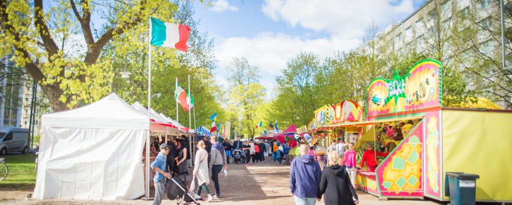European food market at Hämeenpuisto.