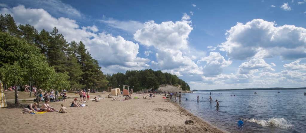 Hiukka sand beach on a sunny day