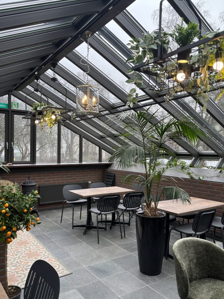 winter garden with glass roof